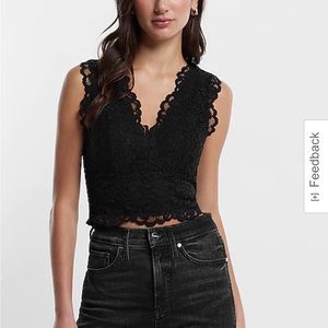 Black Lack V-Neck sleeveless top